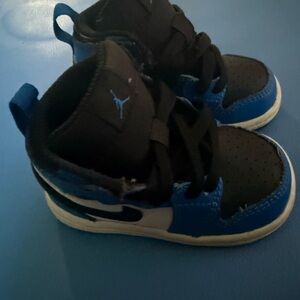 Jordan Kids' Black and Blue Sneakers